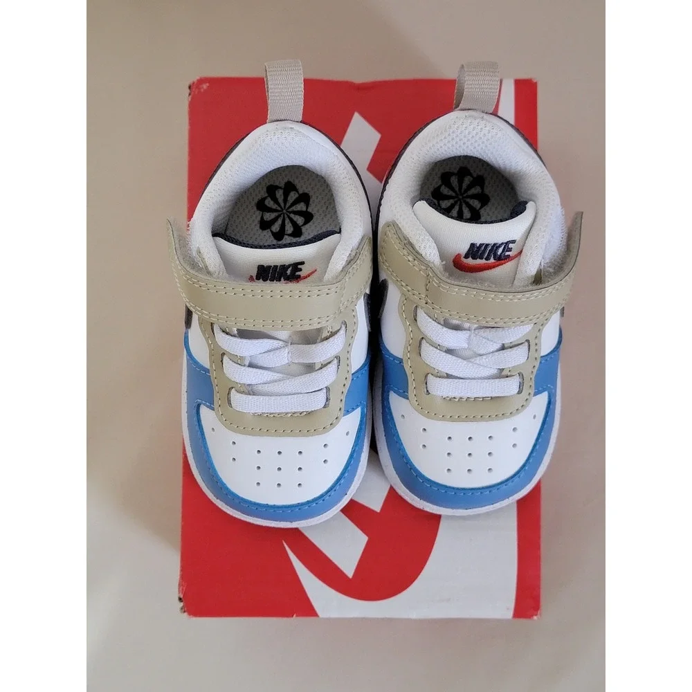 Toddler's Nike Court Borough Low Recraft, Blue/White/Red, Size 4C,‎ NWT - Picture 3 of 10